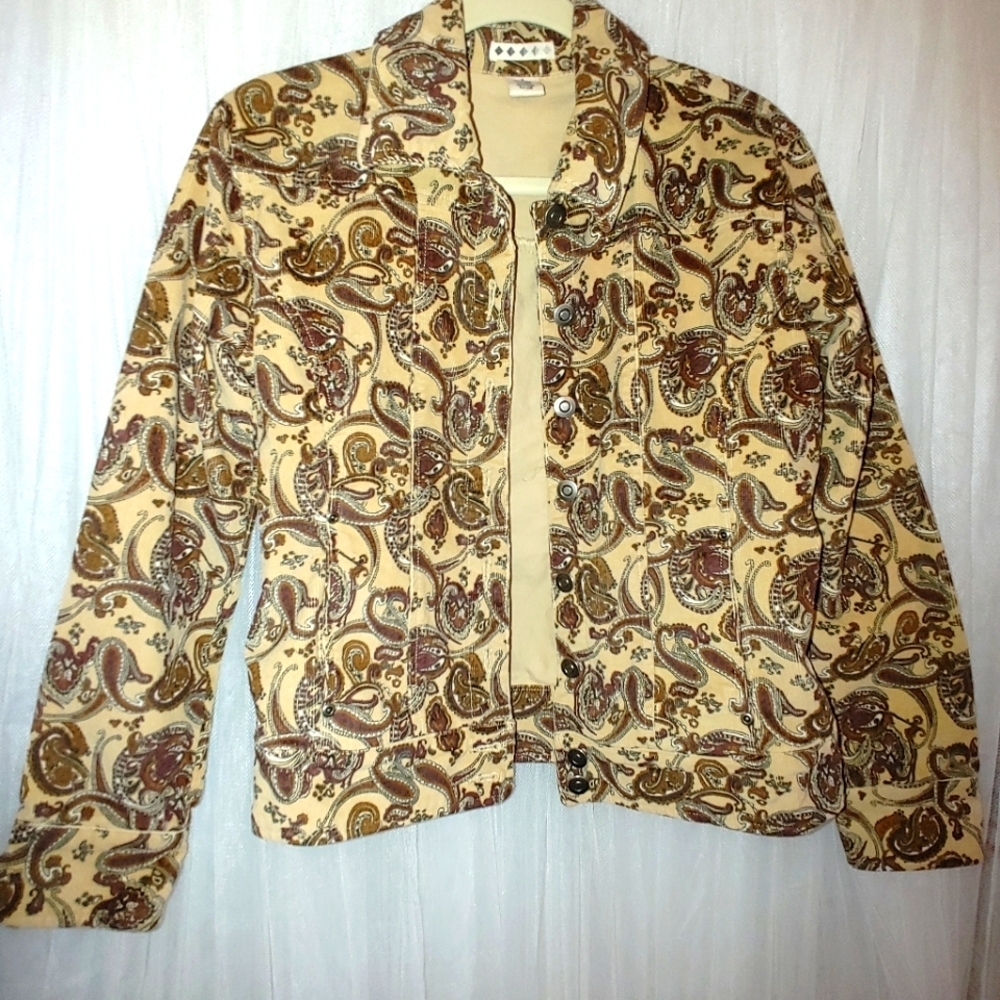 Paisley Corduroy Jacket Size Small